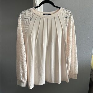 Cream Textured Sleeve Blouse